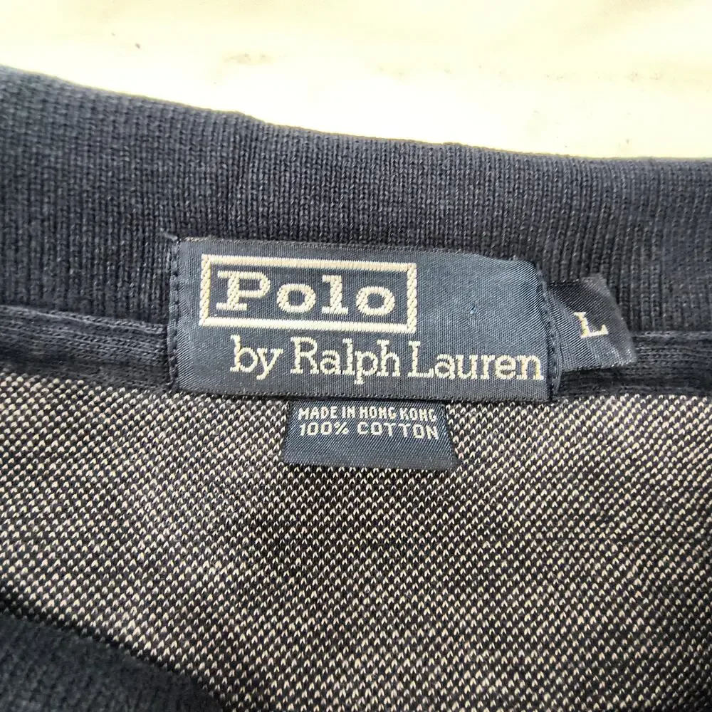 Polo by Ralph Lauren Collared Casual Long Sleeve Polo Shirt Mens Size L Navy